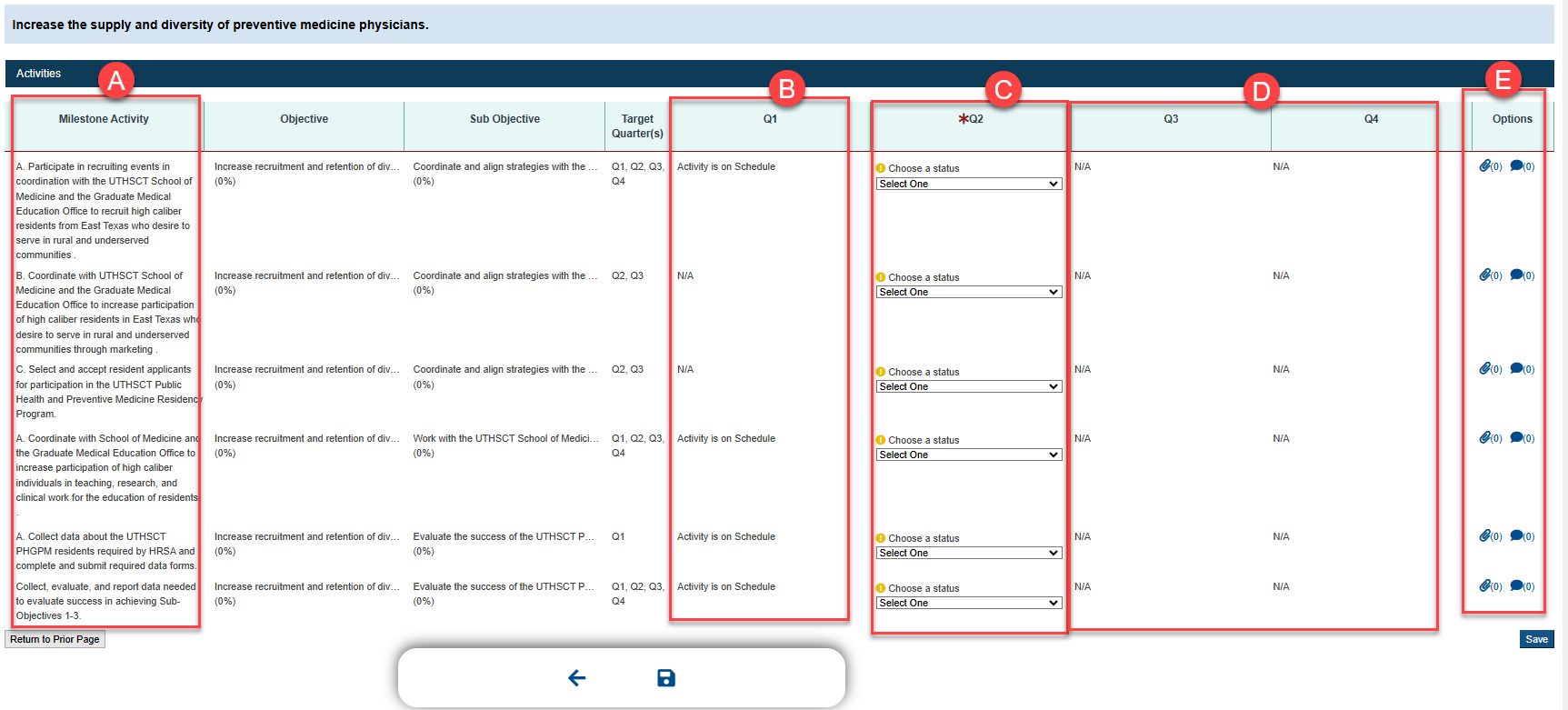 Screenshot of Activity Sub Objective layous