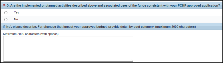 Question 3 on the FY20 PCHP progress report form