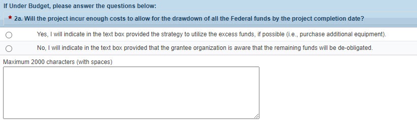 Page 3a - Question 2a - Enough costs for the drawdown of all Federal funds 