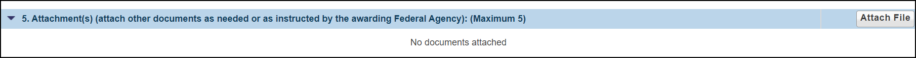 Screenshot of SBSS Form - Attachments