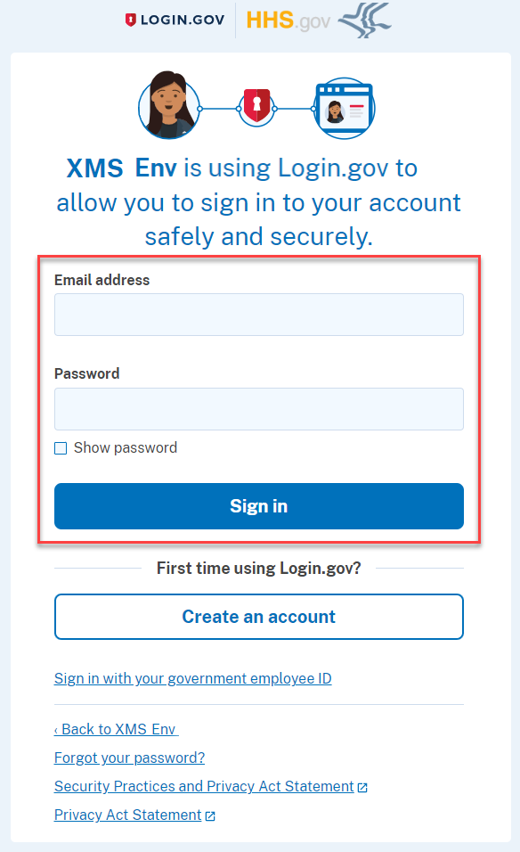 Screenshot of the Login.gov login page