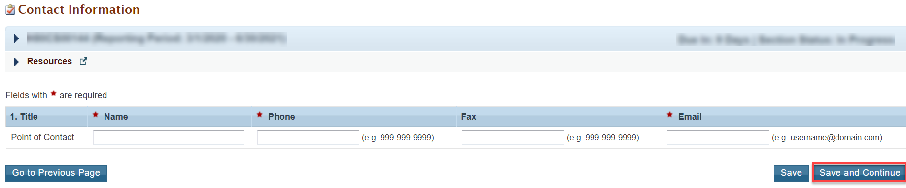 Contact Information Form
