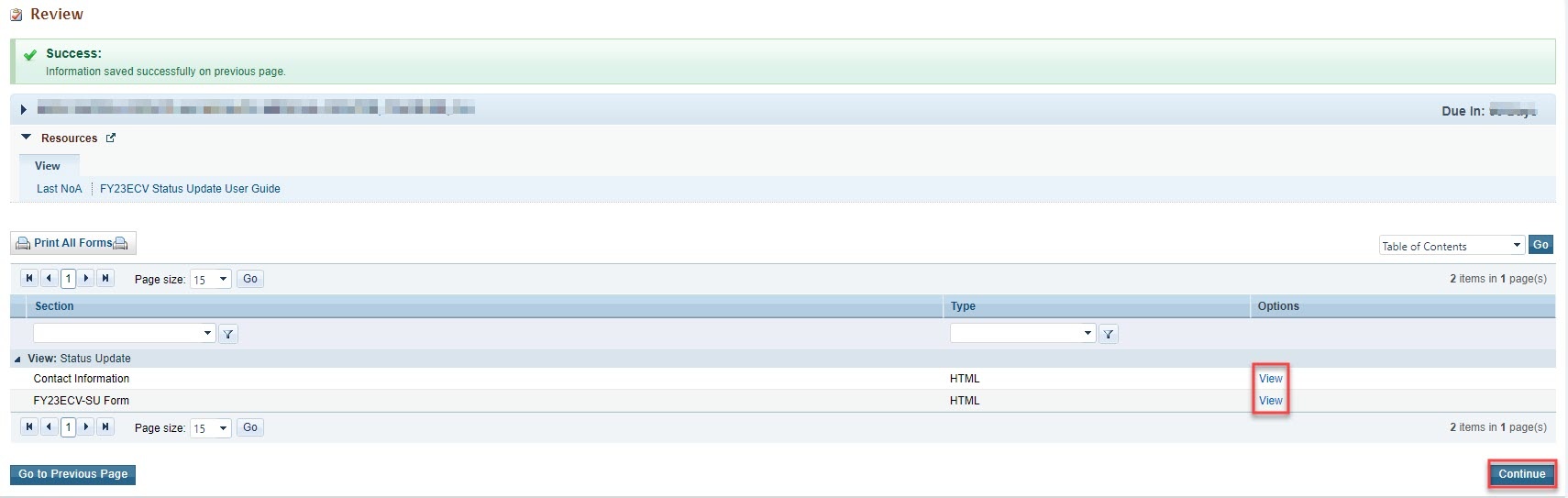 review page