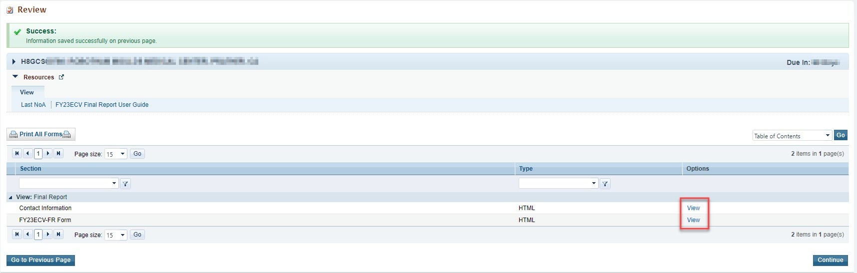 Screenshot of review page screenshot
