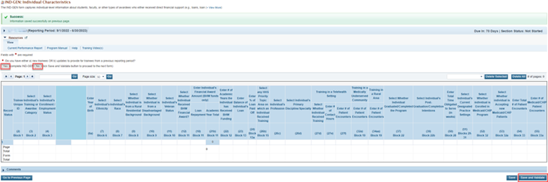#screenshot of IND-GEN: Individual Characteristics Page