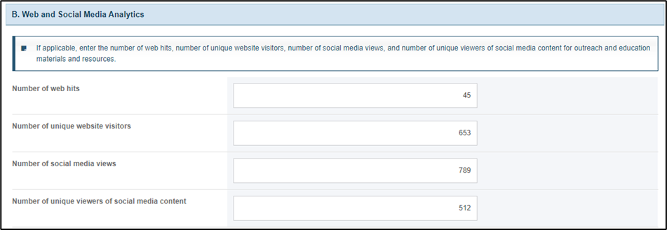Screenshot of B. Web and social media analytics