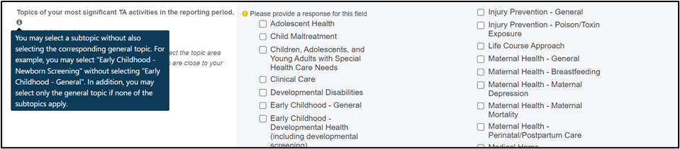 EHBs KB for Grantees > Technical Assistance Form > image-2024-3-1_11-17-8-1.png (Info icon) Screenshot of 'Info icon