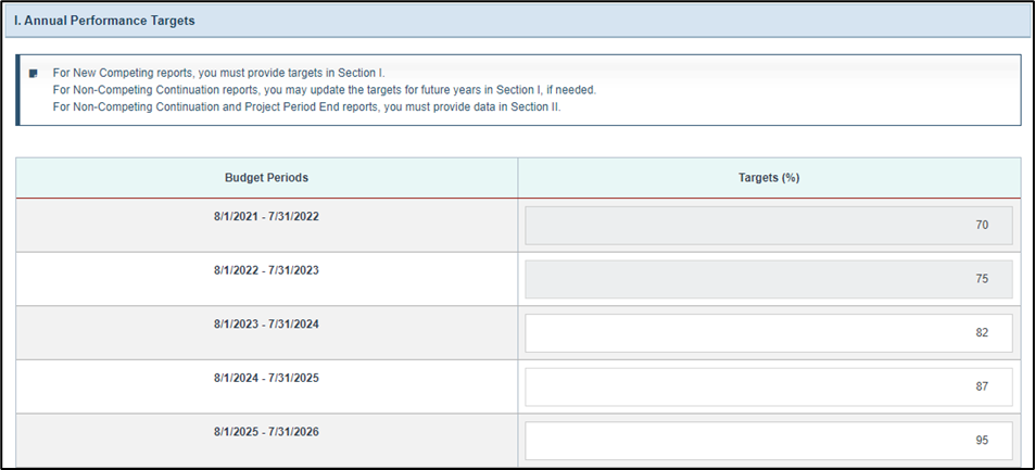 Screenshot of section 1