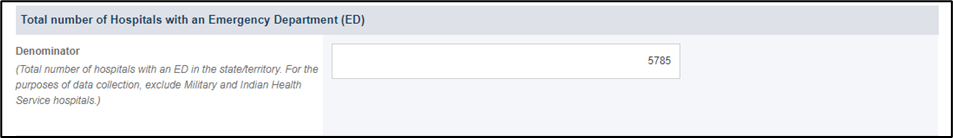 Screenshot of Total number of EDs
