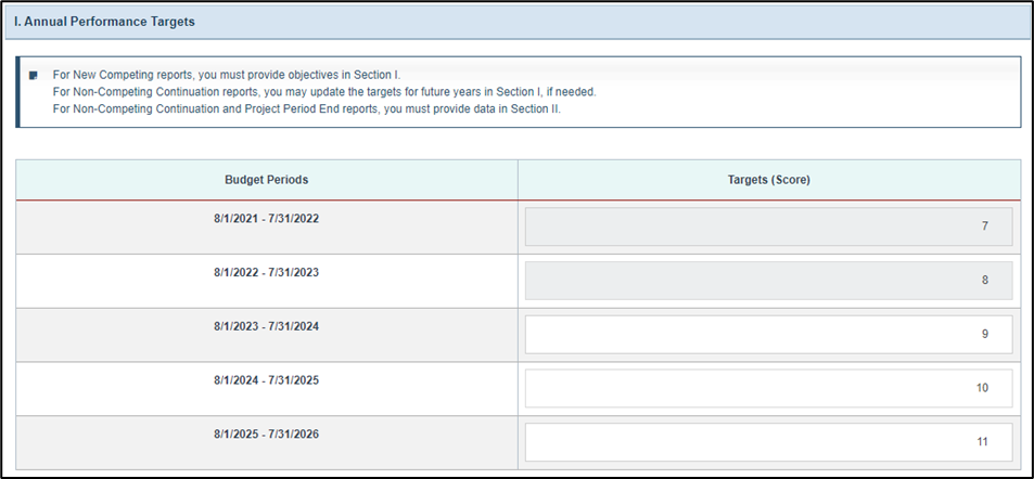 Screenshot of Section 1