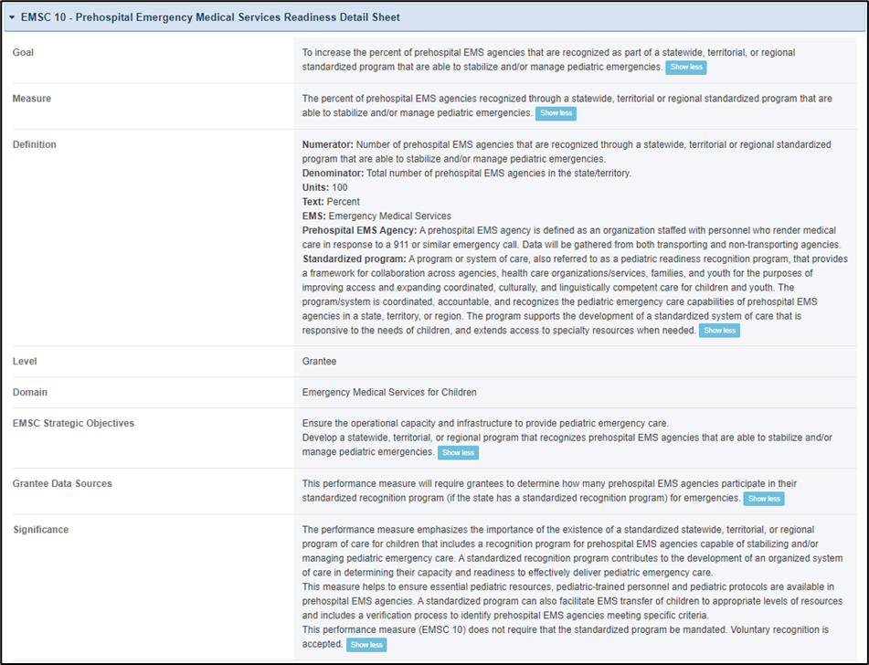 Screenshot of medical service readiness