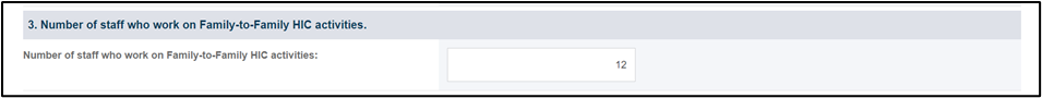 Screenshot of number of staff