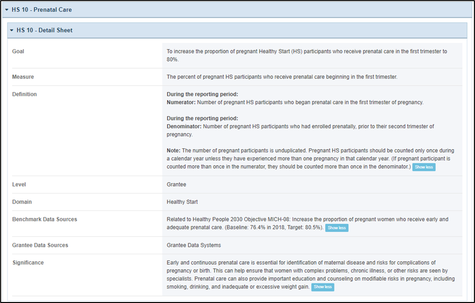 screenshot of detail sheet