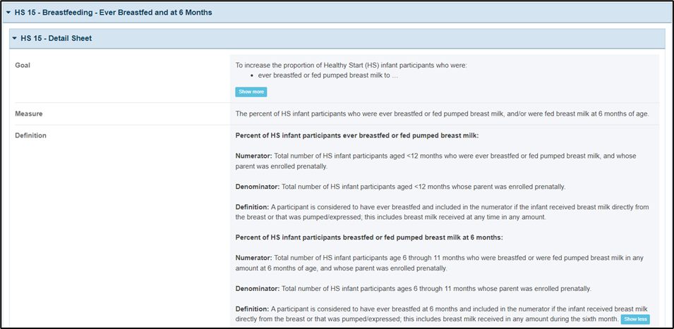 screenshot of detail sheet