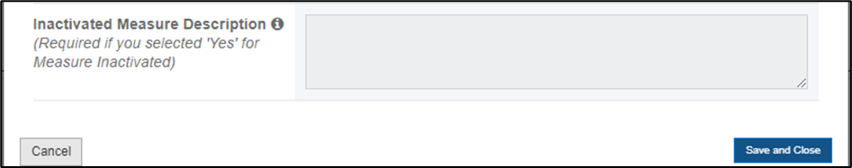 screenshot of inactivated measure description