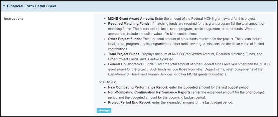 Screenshot of Detail sheet