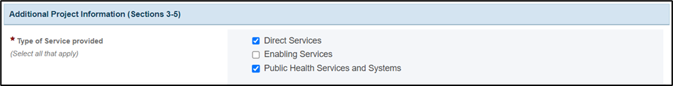 screenshot of additional project information