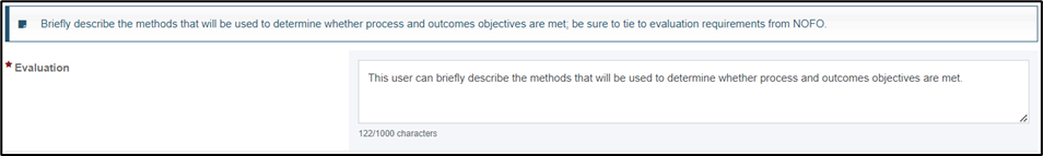 screenshot of Evaluation
