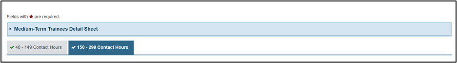 Screenshot of Detail sheet tabs