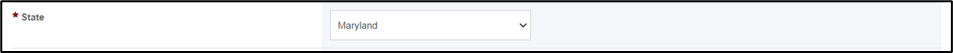 Screenshot of State dropdown