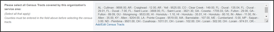 Screenshot of Census Tracts