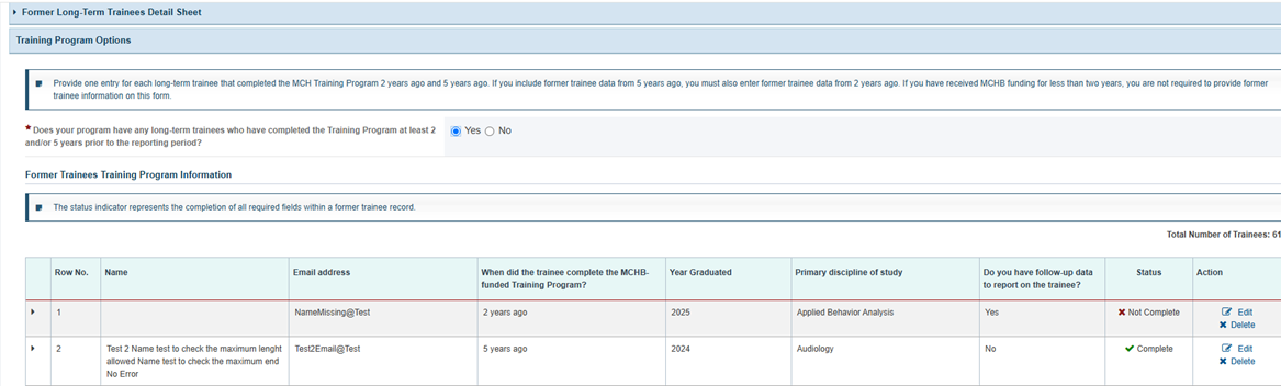 Screenshot of the Detail Sheet showing processed data