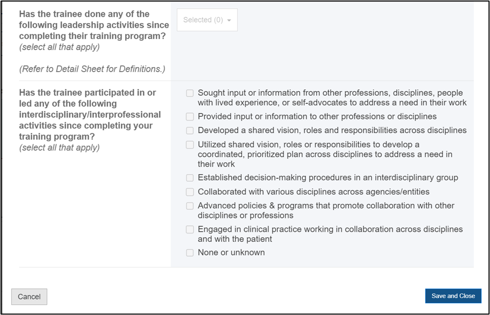 EHBs KB for Grantees > Former Long-Term Trainees Form > image-2024-5-6_10-35-21-1.png (Trainee details 3) Screenshot of Trainee details 3