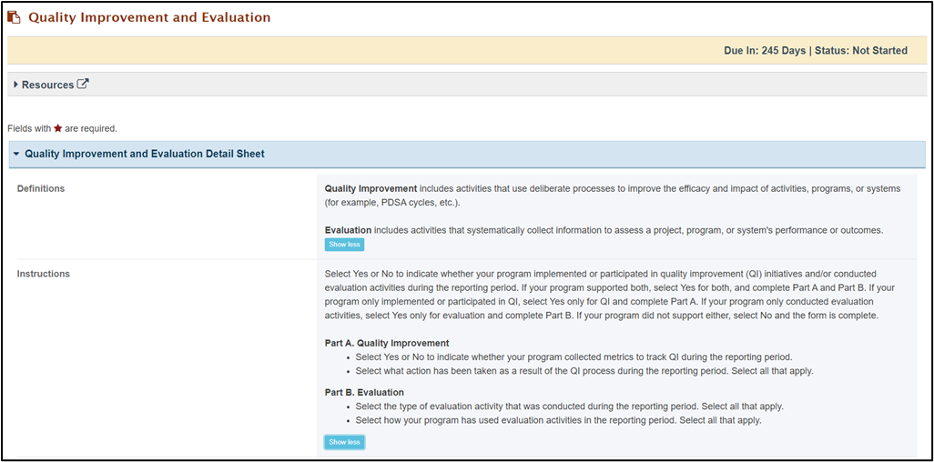 Screenshot of Detail Sheet