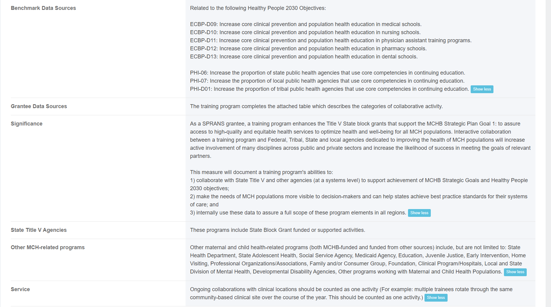 Screenshot of Detail sheet 2