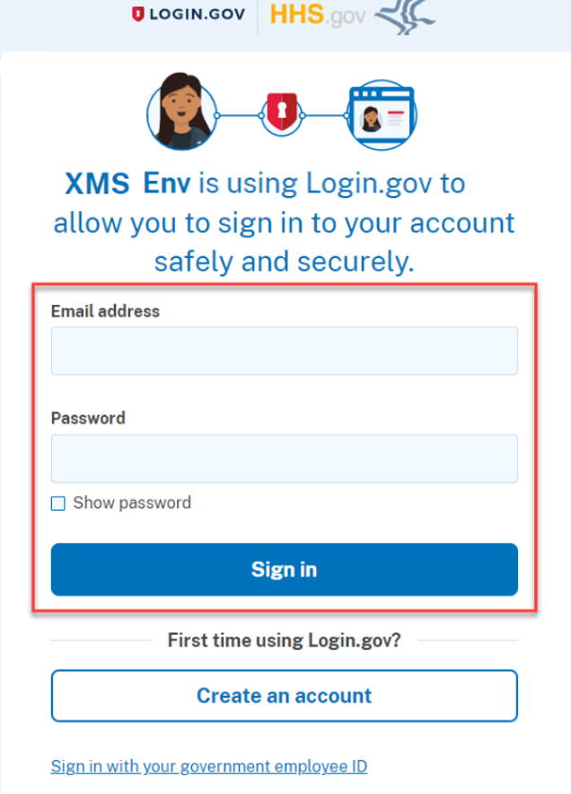 Screenshot of Enter Credentials