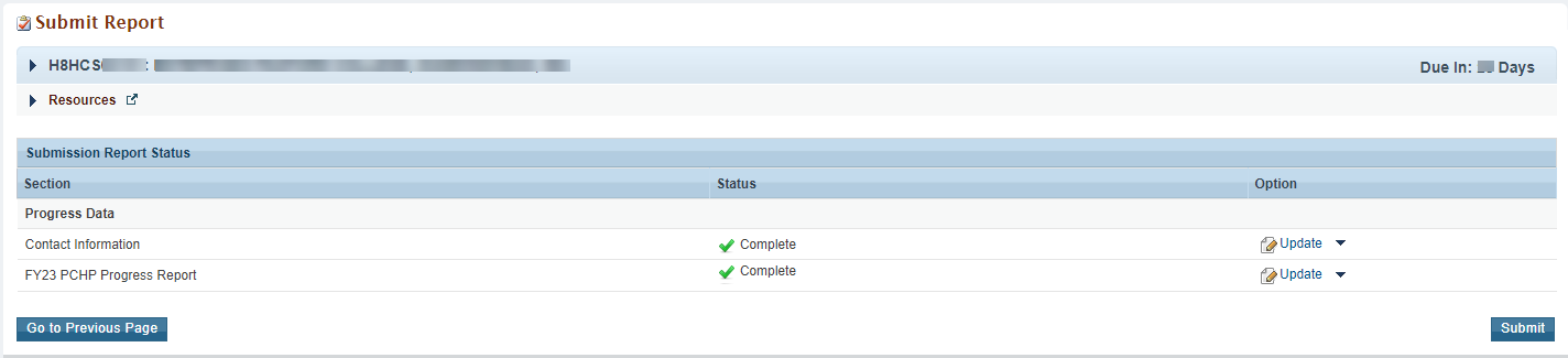 Screenshot of Submit report confirm screen