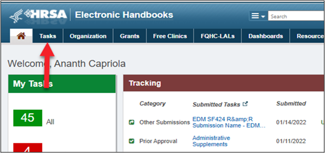 screenshot of task tab 