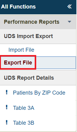 Export file button