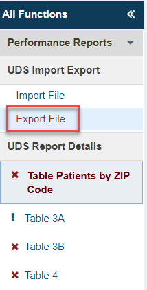 Screenshot of the Left Navigation menu for the Offline HTML feature showing Export File