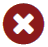 Screenshot of a Red circle with white x icon indicating error